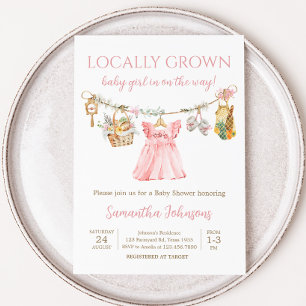 Mädchen, lokal aufgezogen, Baby Shower Einladung