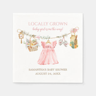 Mädchen Lokal Gewachsen Baby Shower Cocktail Serviette