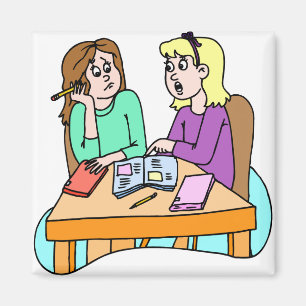 Mädchen machen Hausaufgaben Magnet