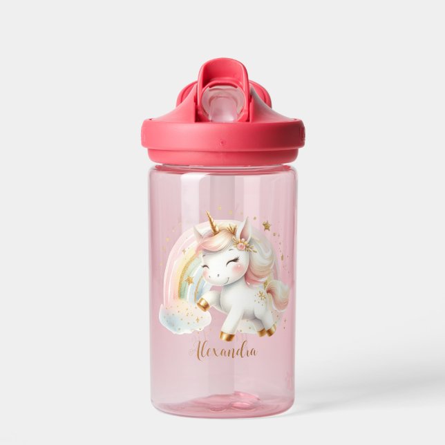 Mädchen Magical Unicorn Regenbogen Kinder Personal Trinkflasche (Vorne)