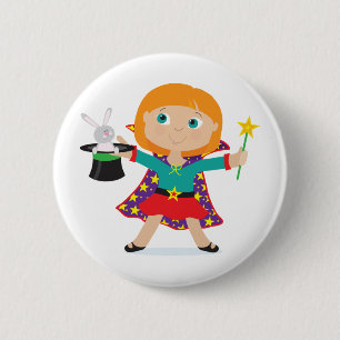 Mädchen-Magier Button
