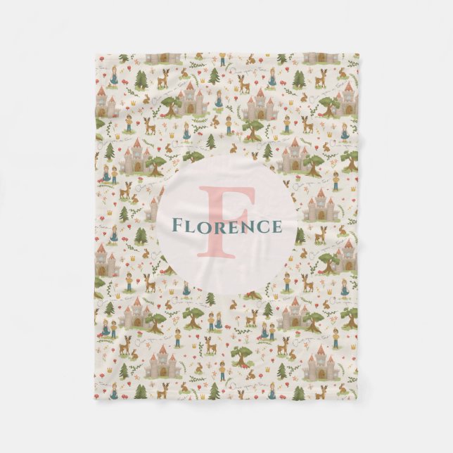 Mädchen Magische Whimsikrosa Märchengeschichten Ki Fleecedecke (Vorderseite)