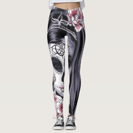 Mädchen-Masken-Halloween-Blume keucht Leggings