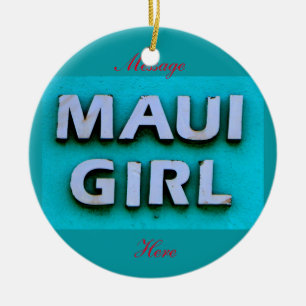 Mädchen Maui Grün angepasst Keramikornament