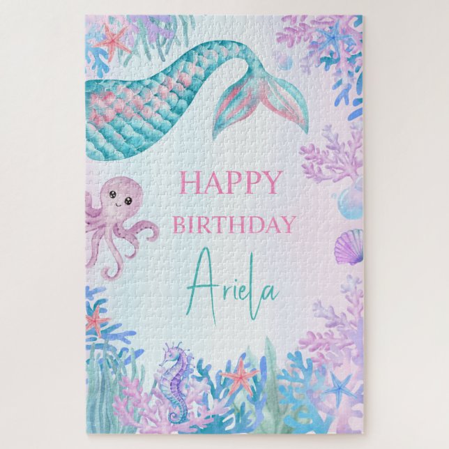 Mädchen Meerjungfrau Bash unter dem Meer 1. Geburt Puzzle (Vertikal)