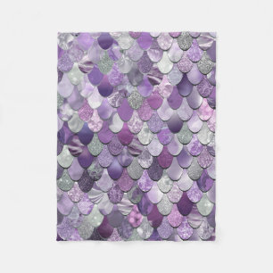 Mädchen-Meerjungfrau-Fleece-Decke - lila Fleecedecke