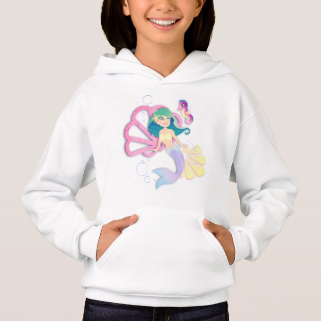 Mädchen Mermaid Hoodie Jugend X-Klein zu groß (Vorderseite)