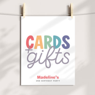 Mädchen Minimalist Regenbogen Karten und Geschenke Poster