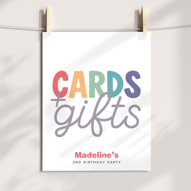 Mädchen Minimalist Regenbogen Karten und Geschenke Poster (Von Creator hochgeladen)