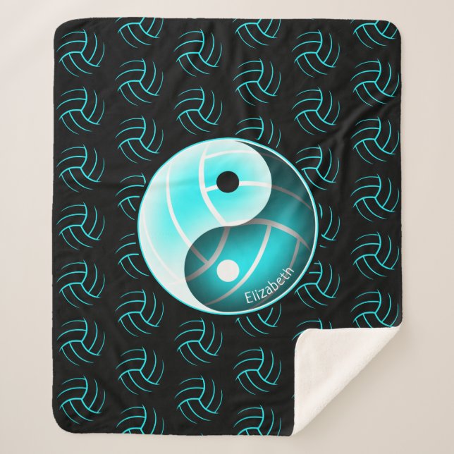 Mädchen minimalistisch mit Yang-Volleyballzimmerde Sherpadecke (Vorderseite)