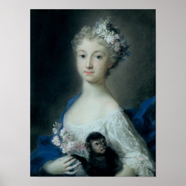 Mädchen mit Affen Poster (Vorne)