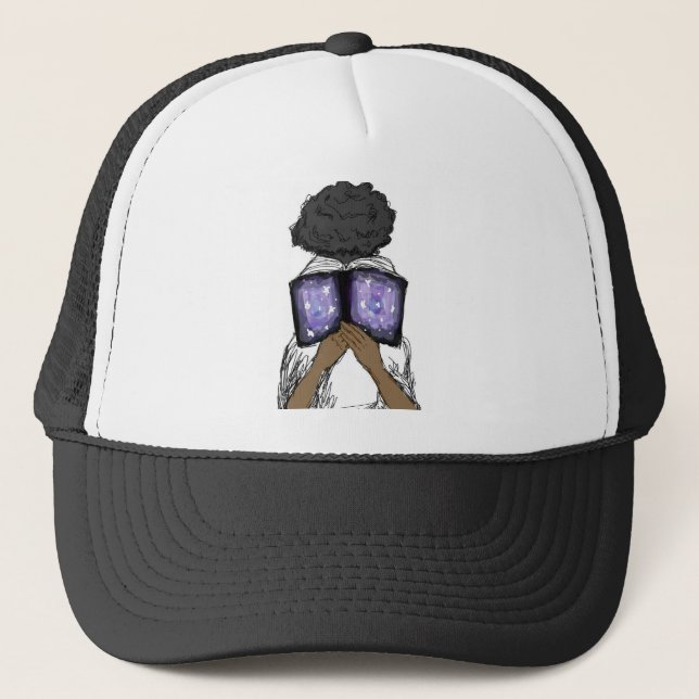 Mädchen mit Afro-Lesung Truckerkappe (Vorderseite)