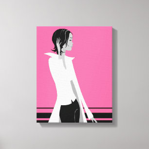Mädchen mit Attitude Fashion Diva Wrapped Canvas Leinwanddruck