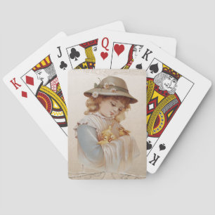 Mädchen mit Baby Ducks Spielkarten