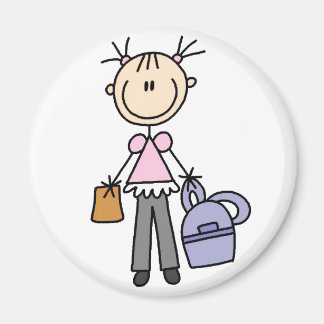 Mädchen mit Backpack Magnet