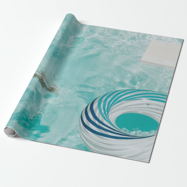 Mädchen mit Badeanzug und Badeanzug im Schwimmbad Geschenkpapier (Ungerollt)
