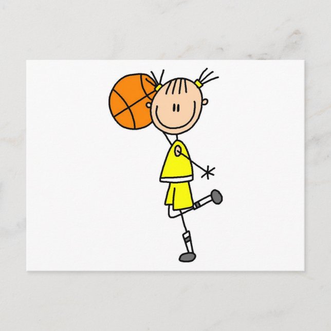Mädchen mit Basketball-T - Shirt und Geschenken Postkarte (Vorderseite)
