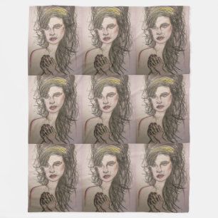 Mädchen mit Bienenhaar beten Fleecedecke