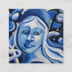 Mädchen mit blauem Hut Telefonnummerkarte