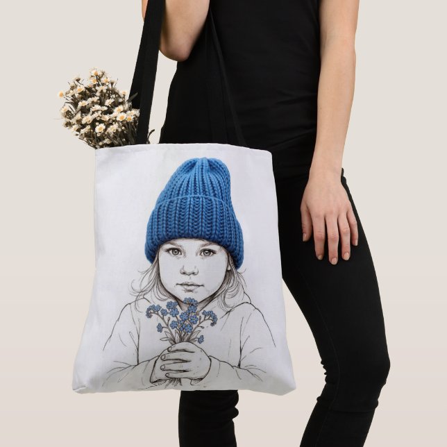 Mädchen mit blauem Strickhut (Von Nahem)