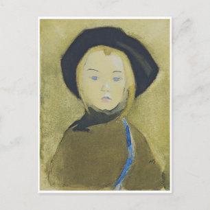Mädchen mit blauer Schleife, Helene Schjerfbeck Postkarte
