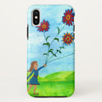 Mädchen mit Blume Kite iPhone X Fall