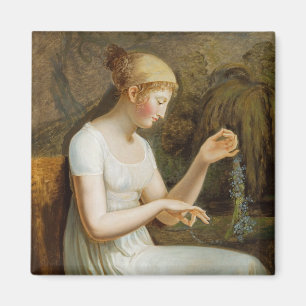 Mädchen mit Blume Magnet