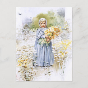 Mädchen mit Blume Postkarte