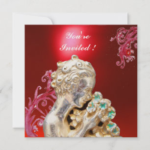 MÄDCHEN MIT BLUME, Red Ruby Einladung