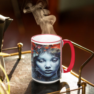 Mädchen mit Blume Version 1 Kaffeetasse