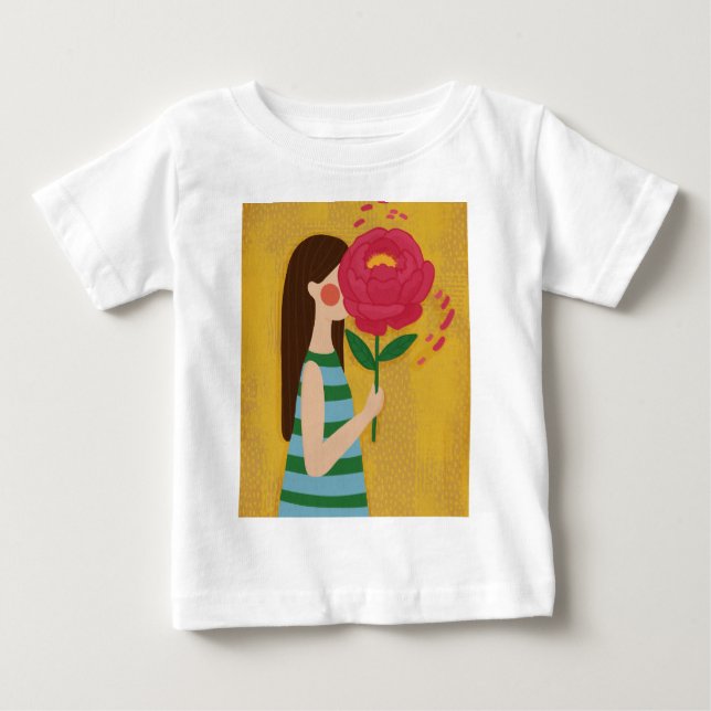 Mädchen mit Blumen Baby T-shirt (Vorderseite)