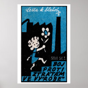 Mädchen mit Blumen Streichholzschachtel-Kunstprint Poster