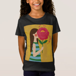 Mädchen mit Blumen T-Shirt