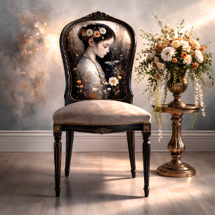 Mädchen mit Blumen und Libelle Dekoupage Seidenpapier