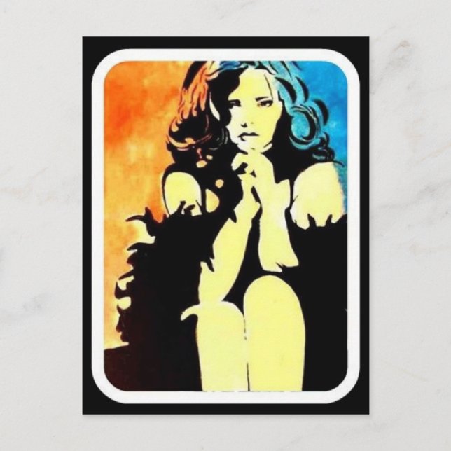 Mädchen mit Boa Postcard Postkarte (Vorderseite)