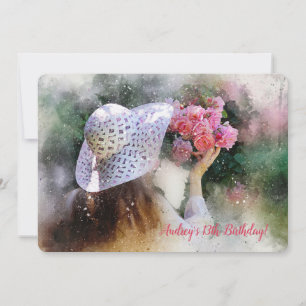 Mädchen mit Bouquet-Einladung Einladung