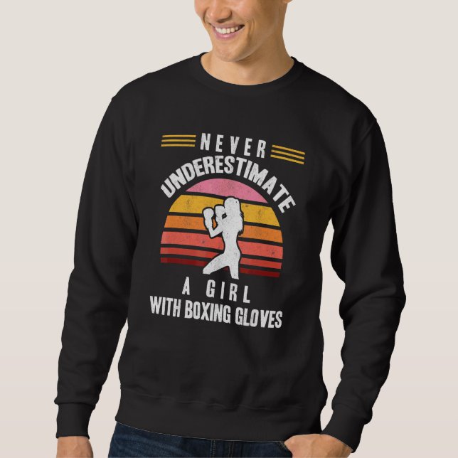 Mädchen mit Boxhandschuhen Frauen Kickboxerin Kick Sweatshirt (Vorderseite)