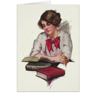 Mädchen mit Büchern in der Lernzeit