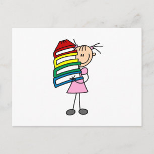 Mädchen mit Büchern Postkarte