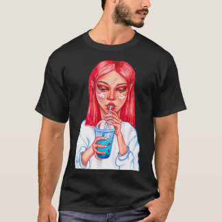 Mädchen mit Cocktail T-Shirt