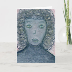 Mädchen mit Curly Hair Chalks Portrait Spirituelle Karte