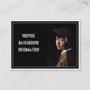 Mädchen mit dem Abschluss-Hut Telefonnummerkarte