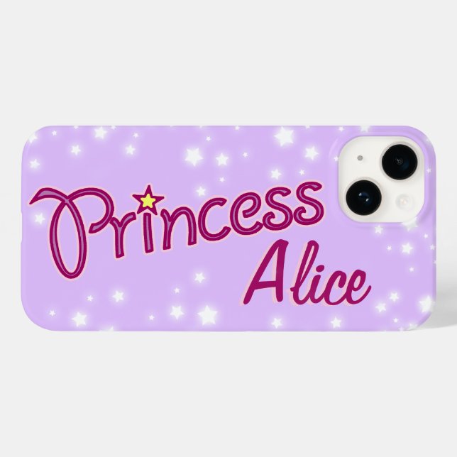 Mädchen mit dem Namen Prinzessin lilac mauve Case-Mate iPhone Hülle (Rückseite (Horizontal))