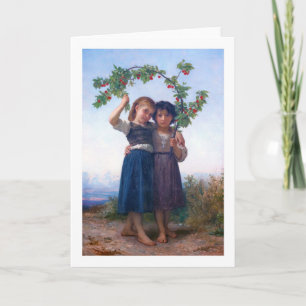 Mädchen mit dem Zweig Cherry, Bouguereau Karte
