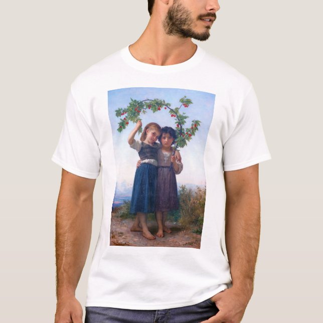 Mädchen mit dem Zweig Cherry, Bouguereau T-Shirt (Vorderseite)