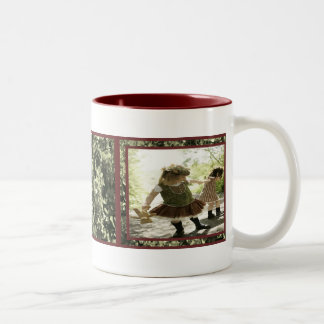 Mädchen mit der Teddy-Tasse Zweifarbige Tasse