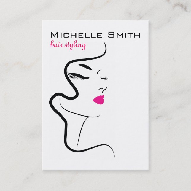 Mädchen mit einbrennender Ikone gewelltes Haar Visitenkarte (Vorderseite)