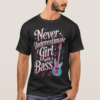 Mädchen mit einem Bassisten Musiker Bassist Gitarr T-Shirt