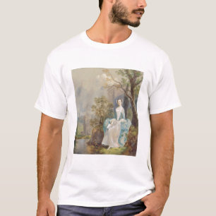 Mädchen mit einem Buch gesetzt in einem Park, T-Shirt