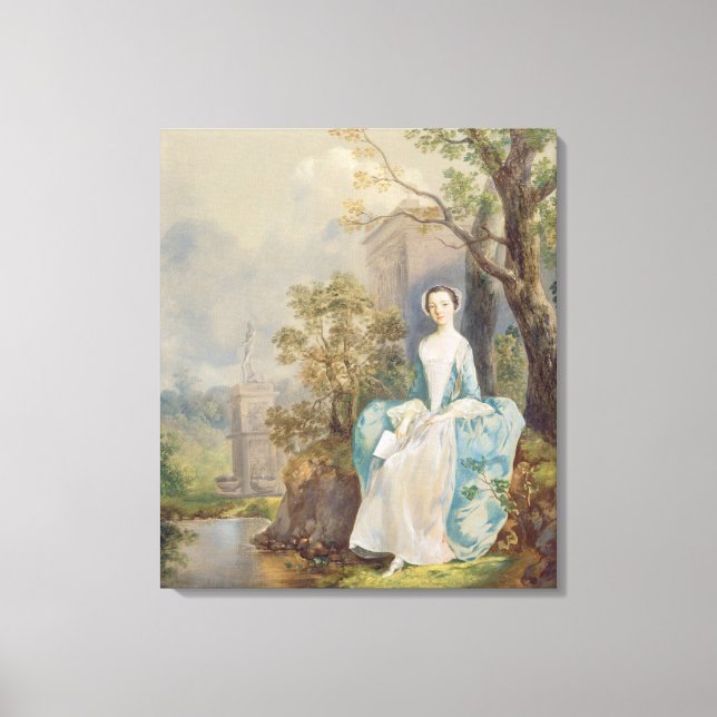 Mädchen mit einem Buch Sitzplatz in einem Park, c. Leinwanddruck (Vorderseite)